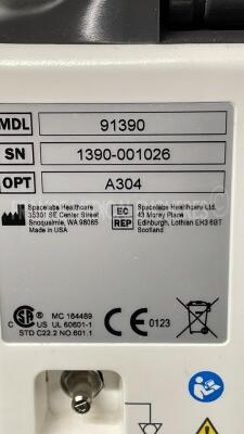 Lot of 2 Spacelabs Patient Monitors Qube - S/W 3.05.10 w/ ECG sensors and SPO2 sensors and Cuffs - Both power up - 10