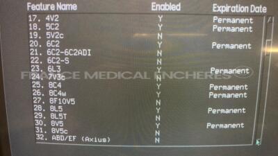 Acuson Ultrasound Sequoia 512 - YOM 2000 - S/W 7.2 - Options Calc data to MO - Dicom bulk storage - Driving experience 7.0 - Dual linear - Extended trigger - GI auto doppler - Native tissue harmonic - OB calc - Vascular calc - Webpro w/ Acuson Probe 6C2 - 7