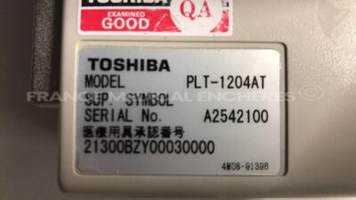 Toshiba Ultrasound SSA-790A Aplio XG - YOM 03/2009 w/ Toshiba Probe PLT-604AT and Toshiba Probe PVT-375BT - YOM 2012 and Toshiba Probe PLT-1204AT and Toshiba Probe PST-25BT - YOM 2009 and Toshiba Probe PVT-661VT - YOM 2009 (Powers up) - 20