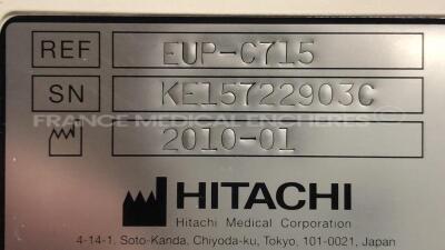 Hitachi Ultrasound EUB-8500 - YOM 2004 - S/W V16-07A - options software transfert DICOM - software impression image DICOM - DICOM software worklist -w/ EUP- C715 probe - EUP-L52 probe - EUP-L65 probe - EUP-C532 probe EUP-S50A (Powers up) - 11