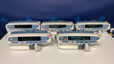 Lot of 5 Carefusion Syringe Pumps Alaris - no power cables (All power up)