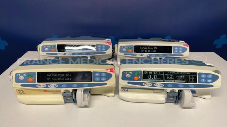 Lot of 4 Carefusion Syringe Pumps Alaris - no power cables (All power up)