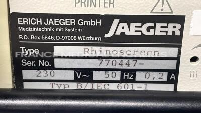 Jaeger Spirometer Rhinoscreen Pro - no power cable (Powers up) - 8