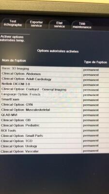 Philips Ultrasound iU22 - YOM 2006 - S/W 5.2.2.44 - Options - Basic 3D Imaging - Clinical Option Abdomen - Clinical Option Adult Cardiology - Netlink DICOM 3.0 - Clinical Option Contrast General Imaging - Language Option French - Smart Exam - Clinical Opt - 7