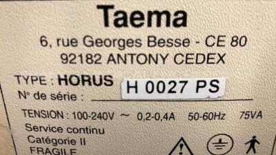 Taema Ventilator Horus 4 - YOM 1999 - S/W 1.0 - Count 17120 h w/ Trolley (Powers up) - 7