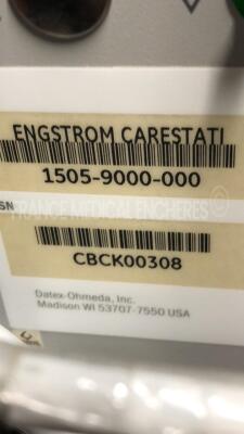 GE Datex Ohmeda Ventilator Engstrom Carestation - YOM 2008 - S/W 05.05 - Count 58270 h (Powers up) - 8