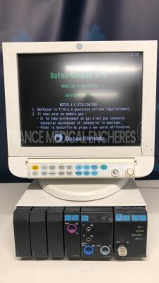 GE Patient Monitor D-FDP15-00 - YOM 2008 w/ Datex Ohmeda module rack F-CU8.08 - YOM 2002 w/ modules NMT / ECG Resp / PNI (Both power up)