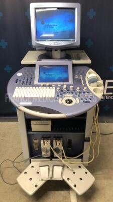 GE Ultrasound Voluson 730 Expert - YOM 2005 - S/W 5.3.0.635 - Options Real Time 4D - DICOM - Vocal II - Ultrasound Tomographic image - SRI II - VCI - STIC - Activation BT w/ GE Probe AB2-7 - YOM 2004 and GE Probe RAB2-5L and Sony Video Graphic Printer UP-