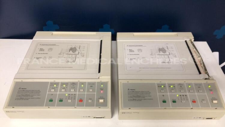 Lot of 2 Philips ECG PageWriter 100 - M1772A (Both power up)