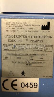 Edap Lithotripter Sonolith Praktis TMS - YOM 2009 SW V3.01 w/ Edap Sonolith Table ESWL - YOM 2009 and Edap Electrode Storage Bench TMS 227242B - YOM 2009 (All power up) - 16