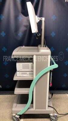 Fujinon Endoscopy Electric Tower including Fujinon Monitor CDL1904A - 1B and Fujinon Light Source XL-4400 - YOM 2006 and Fujinon Processor VP-4400 - YOM 2006 and Fujinon Keyboard DK-4400 (All power up) - 2