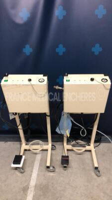 Lot of 2 Erbe Cryosurgical Units Erbocryo w/ footswitchs (Both power up)