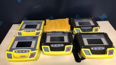 Lot of 5 Schiller Defibrillators Fredbi E - YOM 2003 - 2004 - 2005 missing battery chargers - All Untested