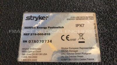 Stryker Electrosurgical unit Serfas Energy RF Generator - YOM 2003 w/ Stryker Footswitch Serfas Energy (Powers up) - 6