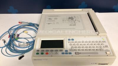 Hewlett Packard ECG Page Writer 200 - S/W A.05.06 w/ ECG Sensors (Powers up)