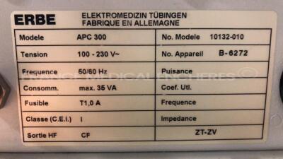 Erbe Electrosurgical Unit APC 300 - YOM 2004 - S/W V2.20 - w/ Erbe Trolley APC (Powers up) - 7